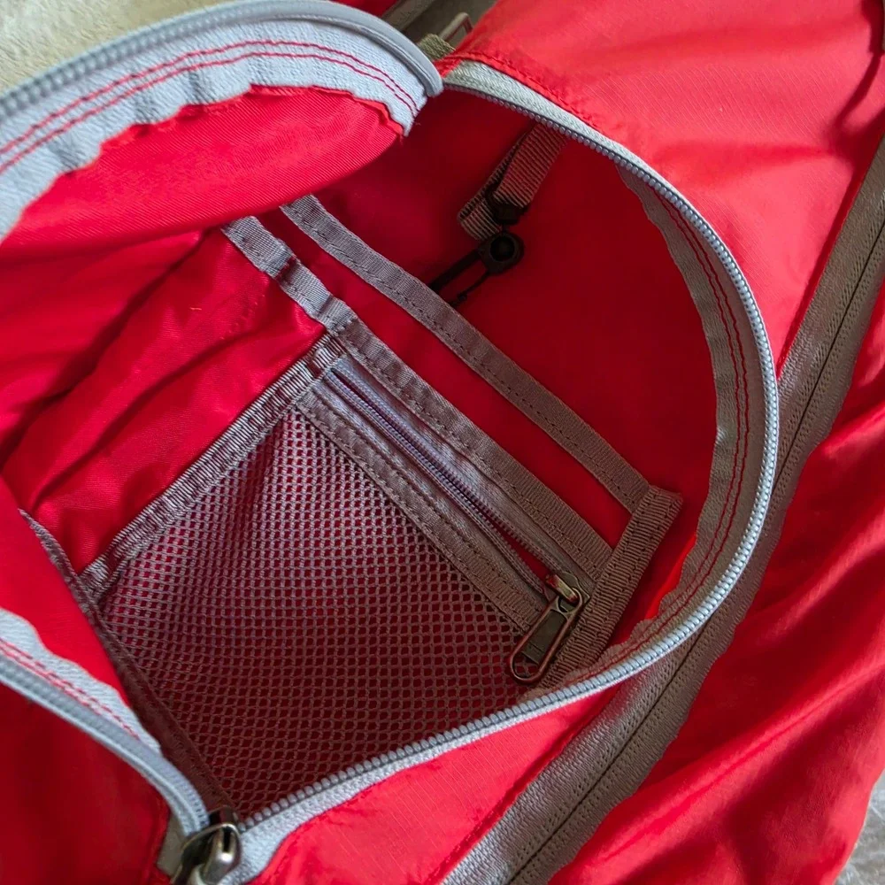 Eddie Bauer Ripstop Nylon Sling Backpack Single Strap Daypack Bag Red/Gray, 2012
